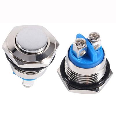 12V 16mm Waterproof Metal Momentary Car Vehicle Button Push ON/OFF Horn Switch