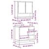 VidaXL Ensemble De Meubles De Salle De Bain 2 Pcs Chêne Fumé, Armoire De Rangement, Armoire De Bain, Meuble De Toilette 3300937