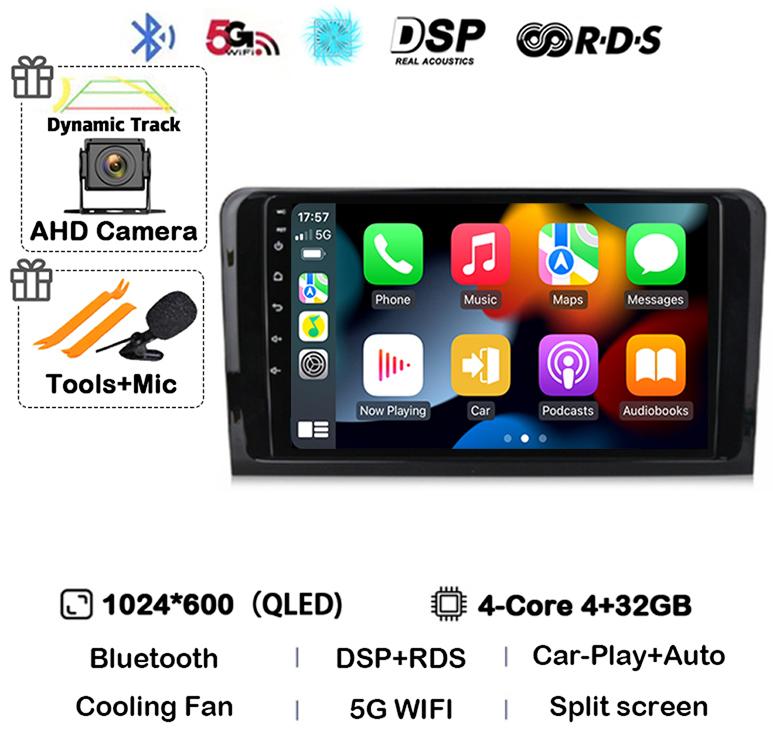 Android 14 Auto CarPlay Car Radio For Mercedes Benz W164 ML GL 2005 - 2012 GPS Multimedia Video Player Stereo 2Din DVD Head Unit