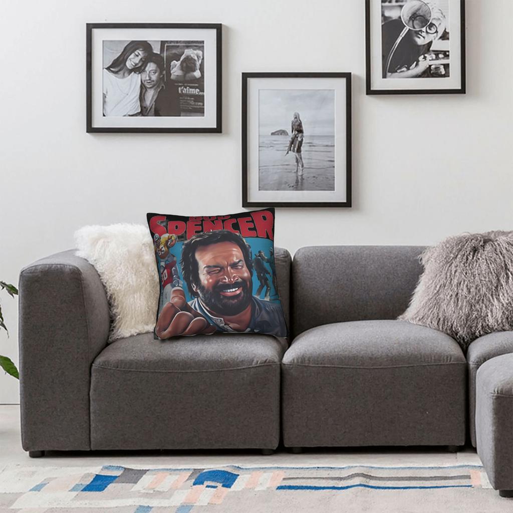 Bud Spencer Italian Actor Pillow Case Design Pillow Cover Vintage Cushion Cover For Chair Sofa Home Decor