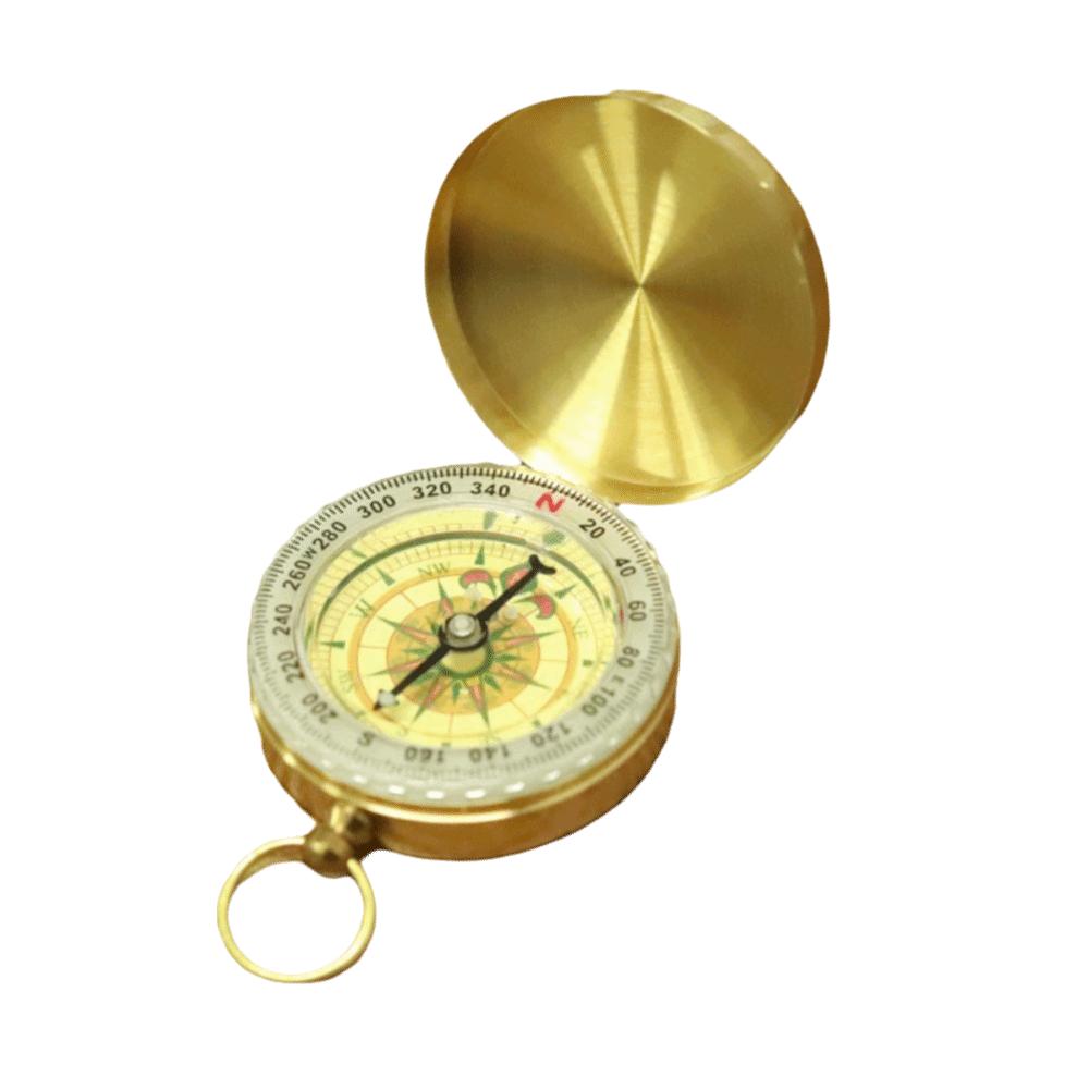 Luminous Navigation Compass Waterproof Flip Compass Enhanced Pocket Compass Outdoor Activities золотой