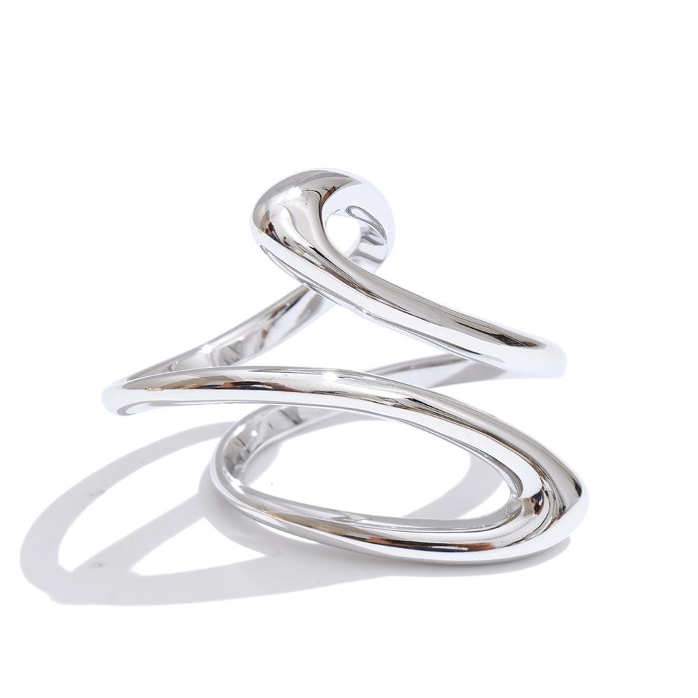 Yhpup Minimalist Stainless Steel Geometric Finger Ring Stylish Unique Design Trending Jewelry Wholesale PVD Waterproof Plated