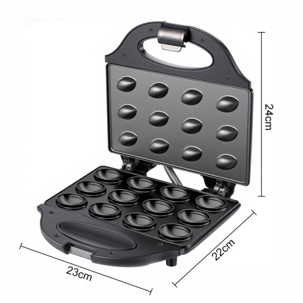 12 Löcher Elektrische Walnusskuchen-Waffelmaschine mit Nüssen Kochen Küche Kekse Machen für Backgeschäft Nusswaffel