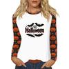 Women's T Shirt Halloween Print Long Sleeve Daily Fashion Basic Round Neck Raglan Sleeve Top
