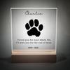 Personalized Pet Memorial Paw Print Memorial Gift Plaque Custom Pet Name Wooden Base Creative Tabletop Decor Lovely Present