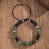 Natural Crystal Bracelet, Red and Green Gemstone, Woven Bracelet, Adjustable, DIY Bracelet, Accessory