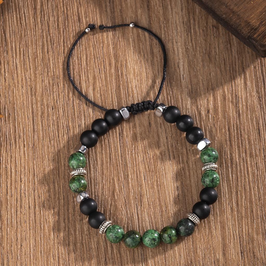 Natural Crystal Bracelet, Red and Green Gemstone, Woven Bracelet, Adjustable, DIY Bracelet, Accessory