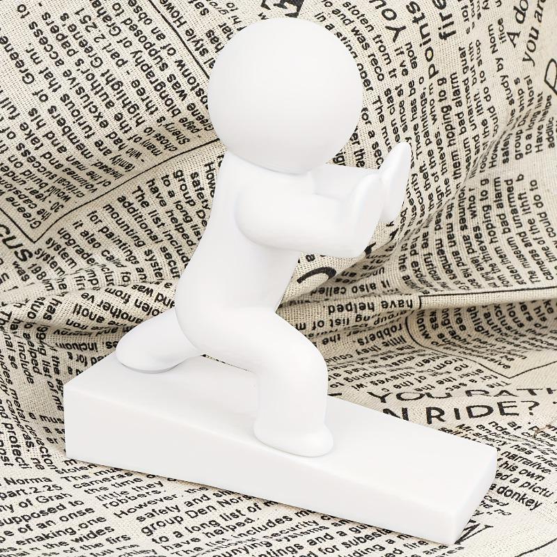 Cute white kung fu character door stopper