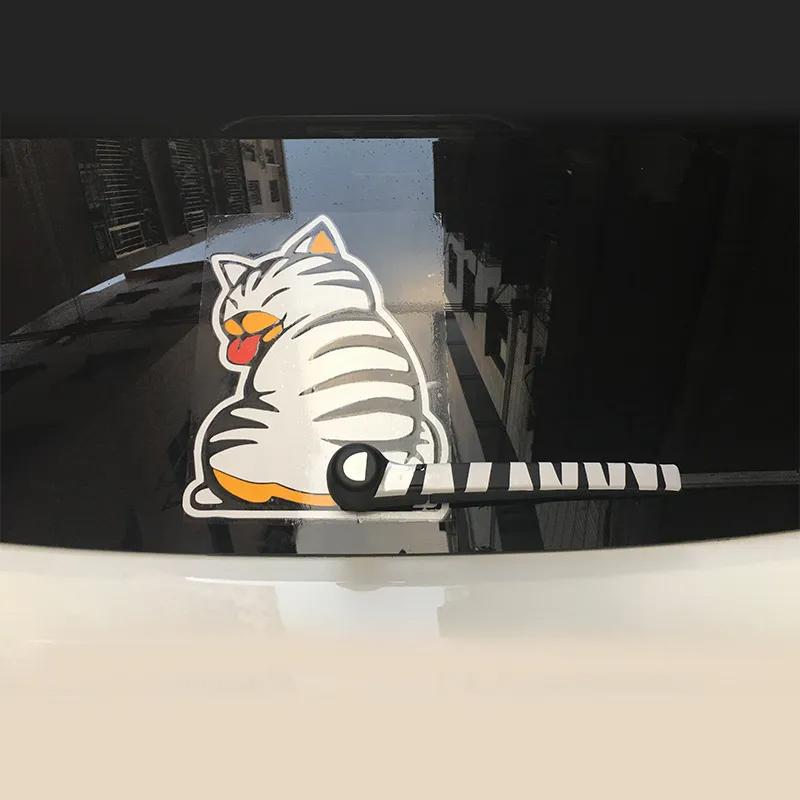 Lot De 3 Autocollants De Voiture Motif Chat - En Vinyle PVC - Tailles S/M/L - Décorations Amusantes Pour Vitres Et Carrosserie