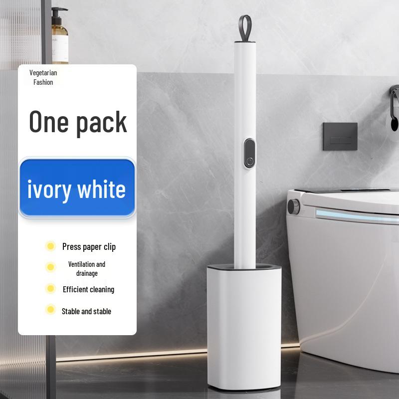 

Long-Handle Silicone Toilet Brush with Base, No Dead Angles - Ideal for Bathroom and Squat Toilets