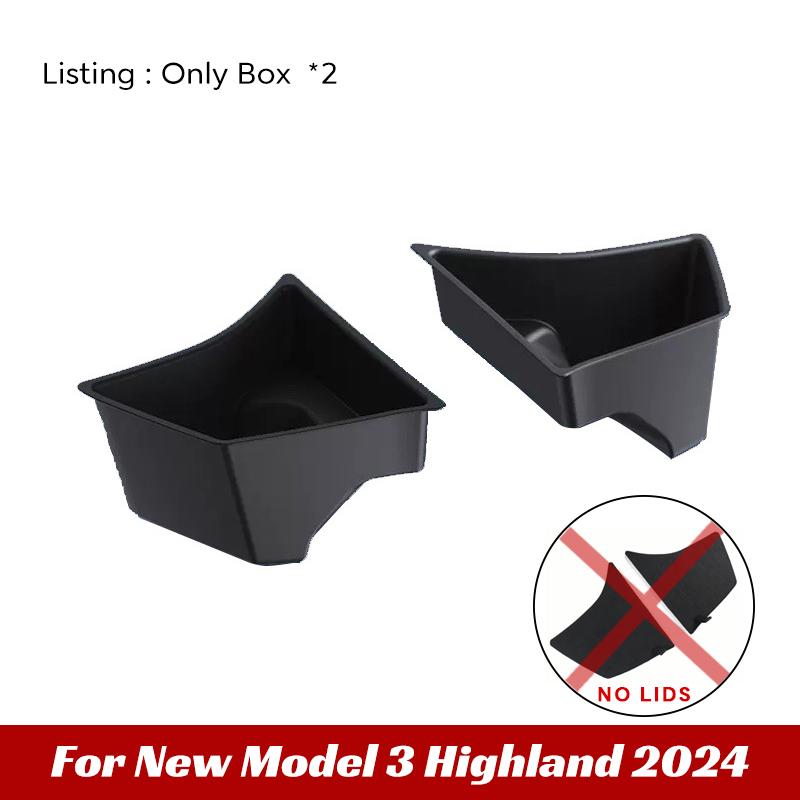 For 2024 Tesla Model 3 highland Rear Trunk Left Side Storage Box with Cover Tail Boot Organizer Partition Decoration Accessories