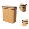 Bamboo Basket for Laundry Featuring a Lid and Handles