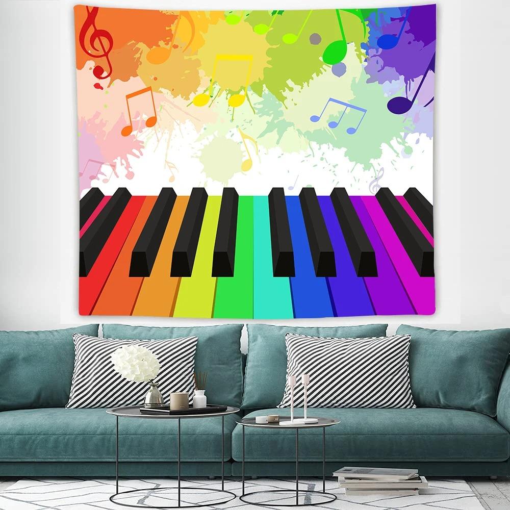 Living Room Bedroom Tapestry Creative Musical Note Pattern Fashion Home Decoration Tapestry