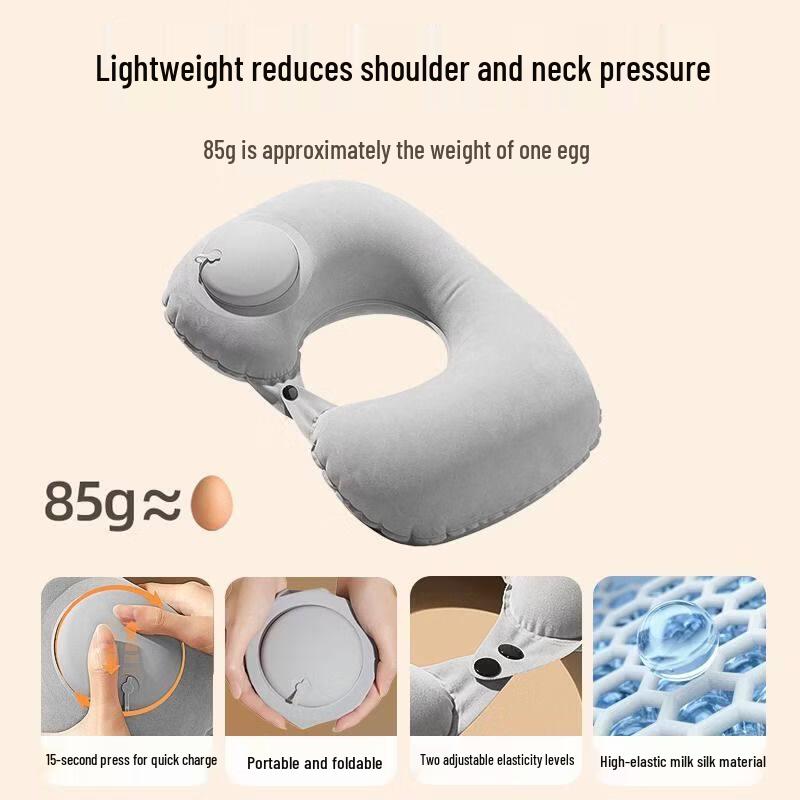 KASHICONG Press-Inflate U-Neck Travel Pillow