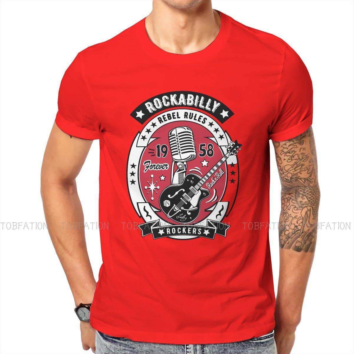 ZX Rock 50s Rockabilly Music 1958 Rock and Roll Vintage Rocker 60s 70s Guitar Tshirt Summer Mens Clothes Cotton Harajuku T Shirt S