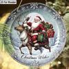 Christmas Decoration Sign,indoor Hanging decorations,2D Flat Wooden Products withSanta Claus and Deer pattern,Christmas Gifts for Friends and Family