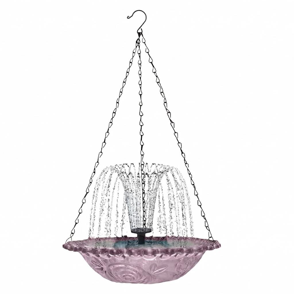 Outdoor Hanging Bird Bath with Solar Fountain Hanging Solar Bird Bath Fountain for Outdoor Garden Backyard Patio Lawn
