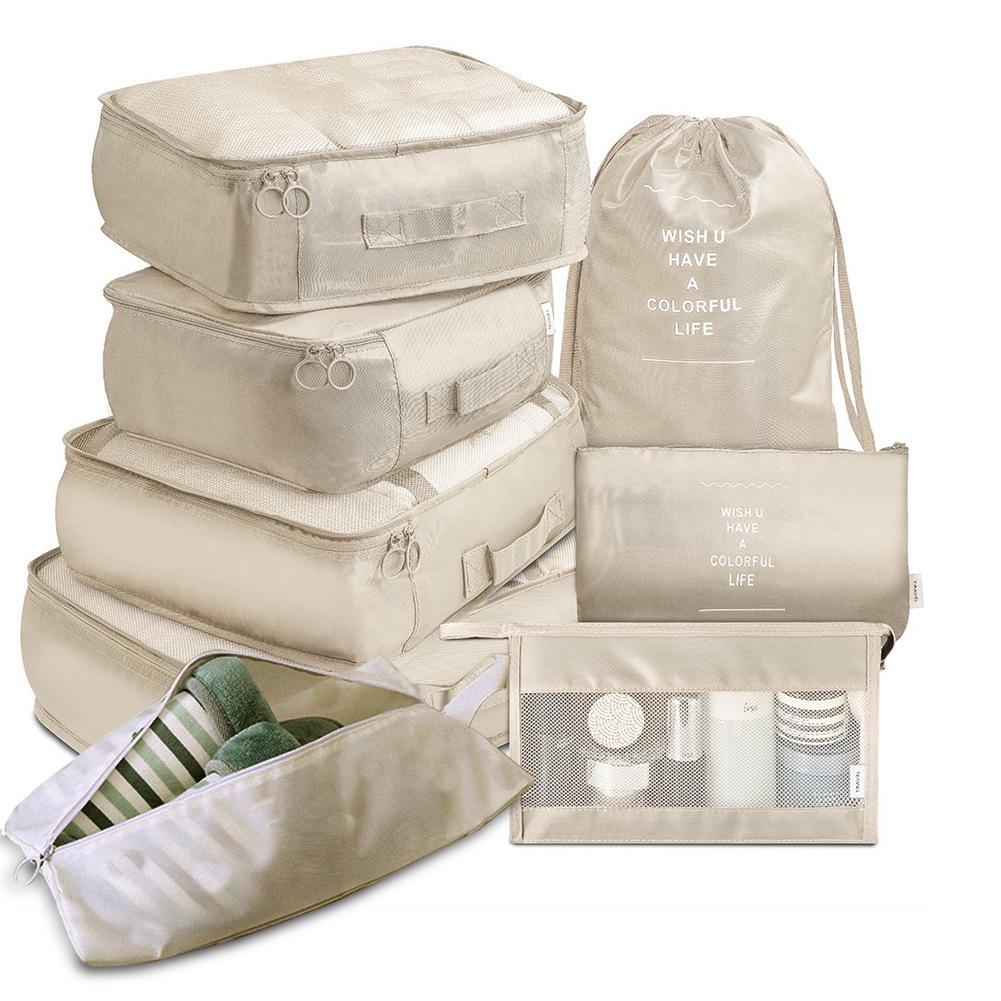 8-teiliges Reise-Organizer-Set: Tragbare Aufbewahrung für Kleidung, Schuhe und Unterwäsche