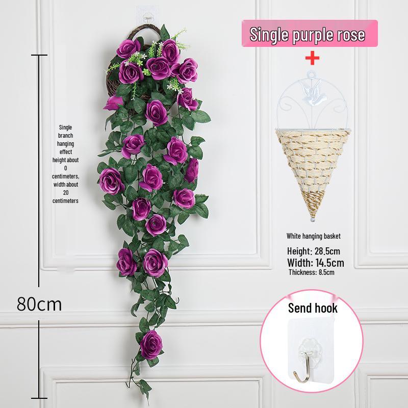 Artificial Rose Vine Wall Hanging for Living Room Decoration
