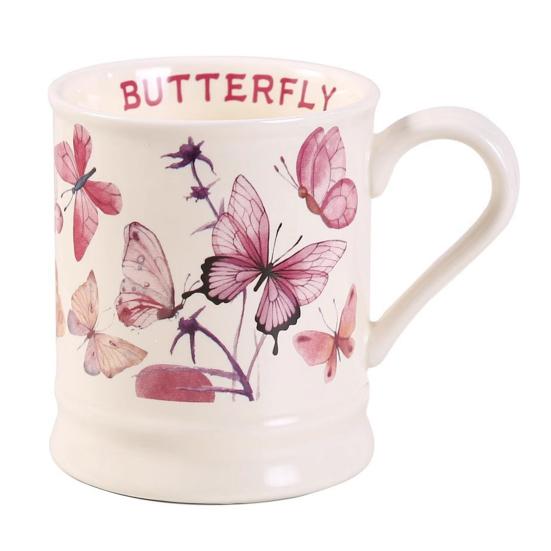 380ML Ceramic Coffee Mug Retro Vintage Floral Drinking Mugs Hand-Painted Floral Butterfly Pattern Tea Cup with Handle Gift for Women Girls