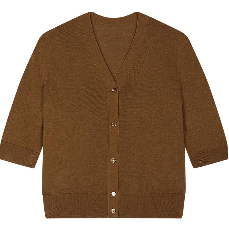 JNBY 25 Autumn Slim-Fit Short-Sleeve Knit Cardigan