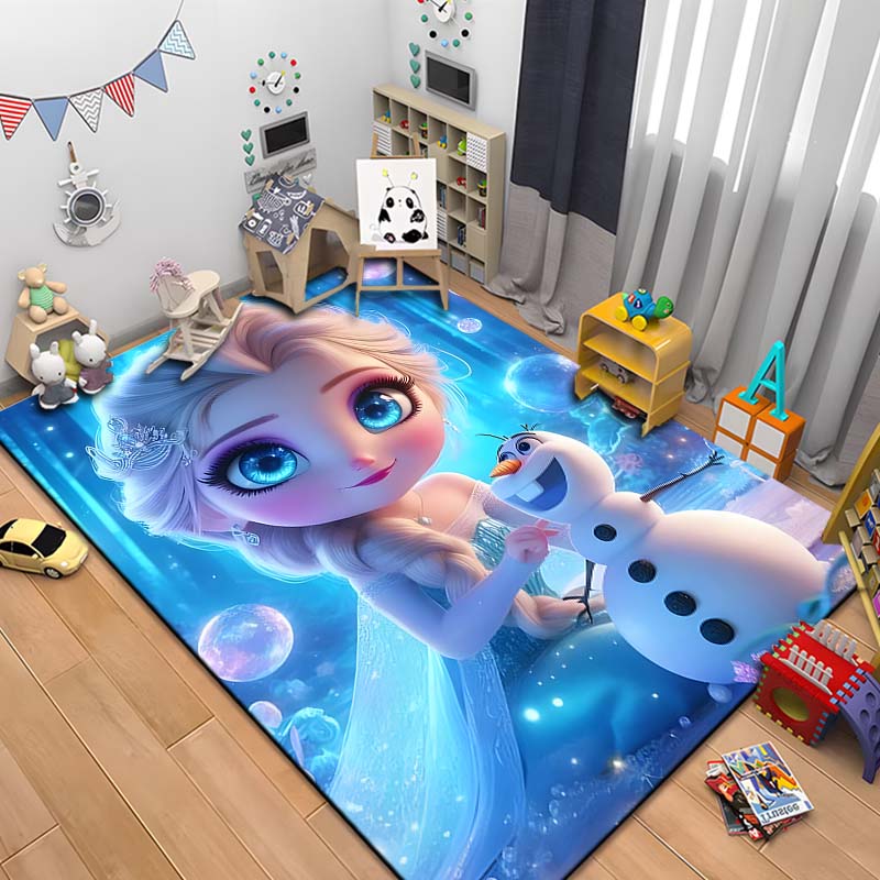 Snow Queen Frozen Elsa HD Printed Large Area Rug Carpet for Living Room Cartoon Children's Bedroom Sofa Doormat Floor Rug Gift