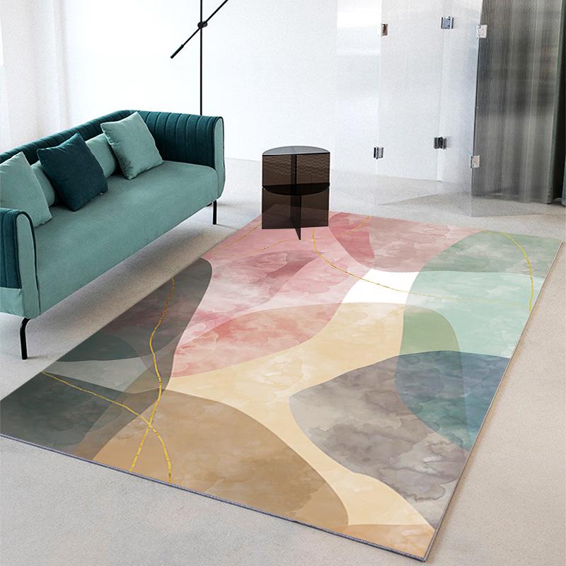 Nordic Light Luxury Carpet Fully Covered Living Room Sofa Carpet Tea Table Mat Bedroom Thickened Splicing Carpet