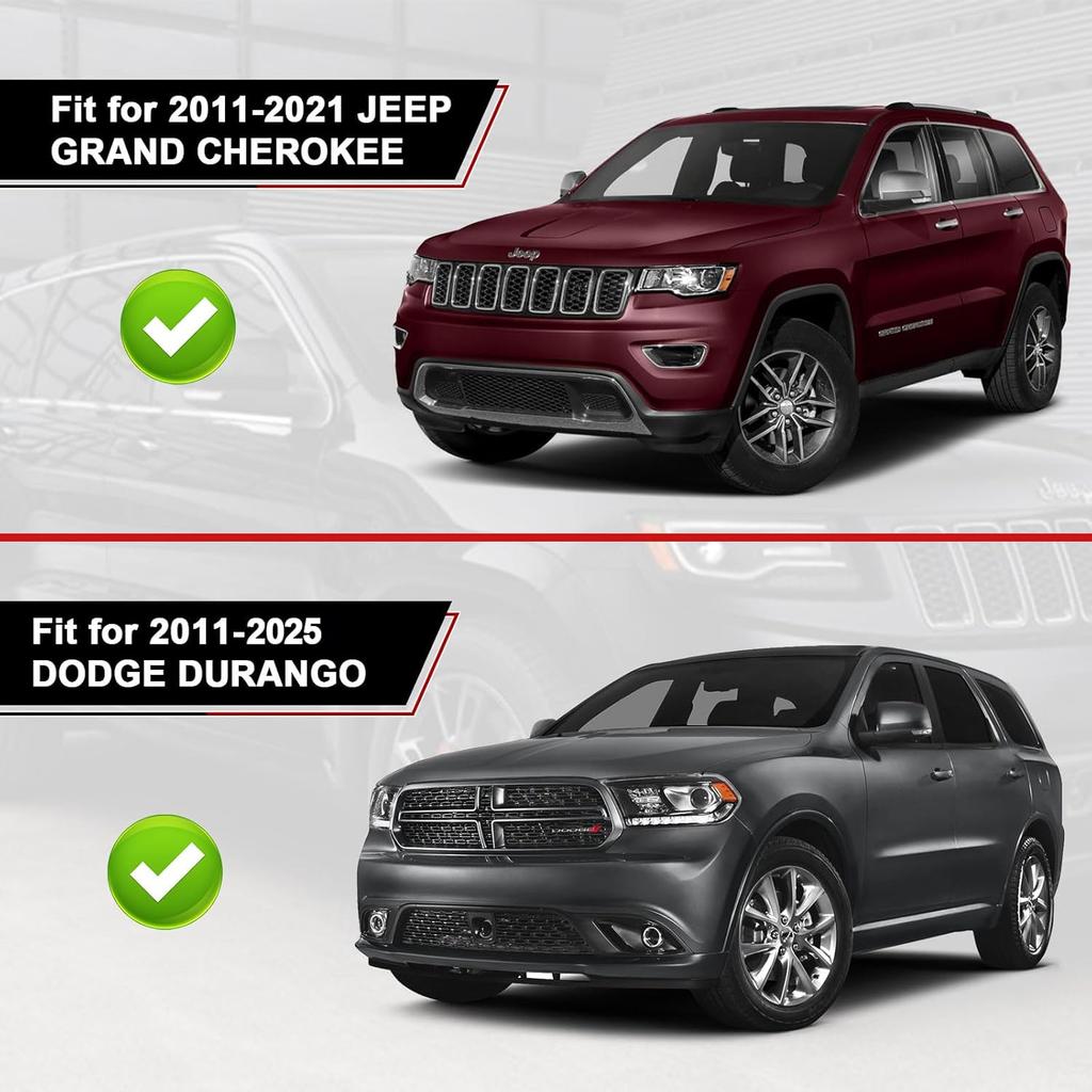 Glossy Black Direct Replacement Mirror Cover for 2011- Jeep Grand Cherokee and 2011-2025 Dodge Durango, Directly Replace Style, Not Sticker Style