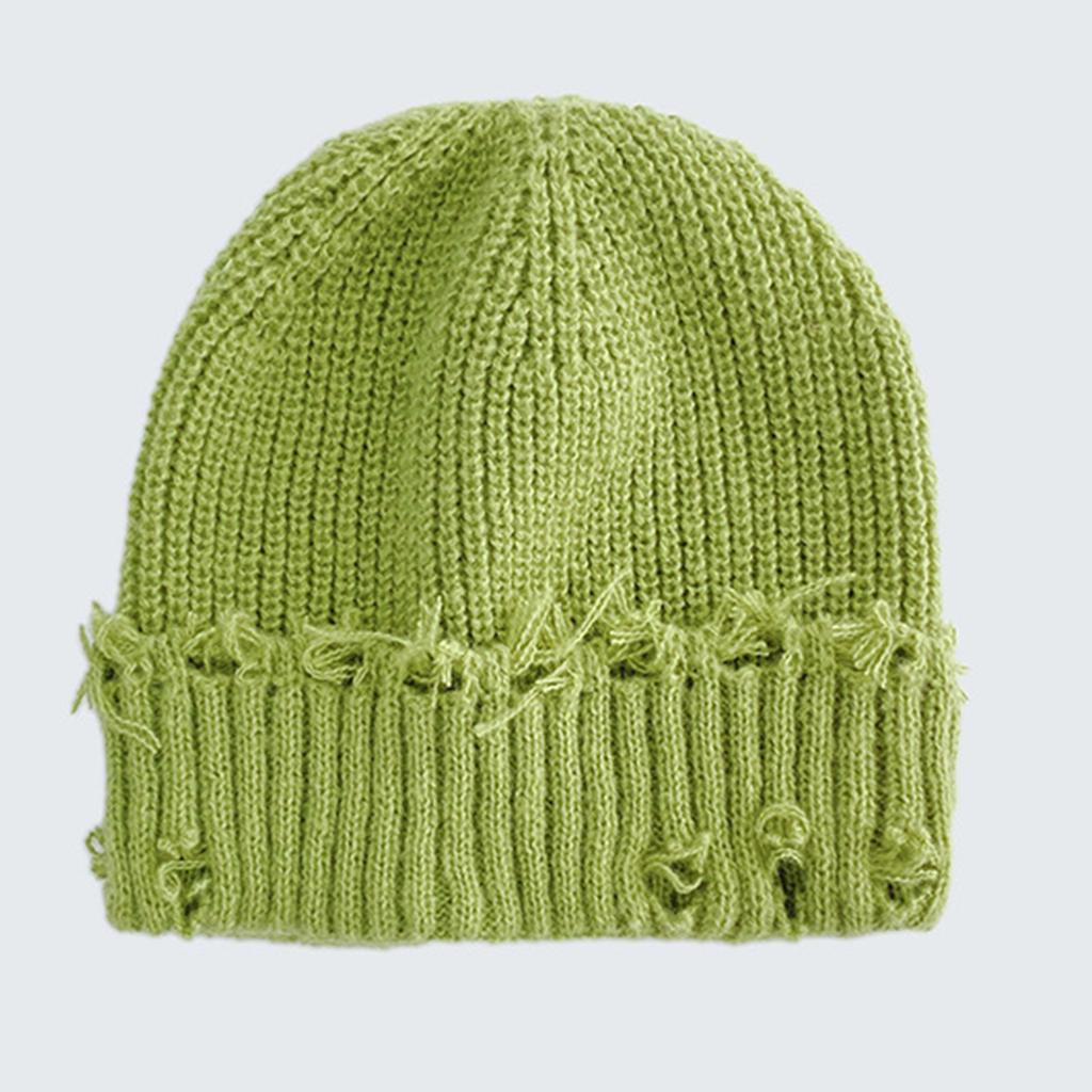 Ladies' Adult Knitted Hat, Woolen Hat, Perforated Hat, Versatile And Eye-catching, Small Face