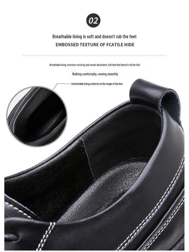 2025 Höst Herr Koreansk Stil Läderskor - Mångsidiga, Trendiga, Tjocksulade Brittiska Casual Sneakers