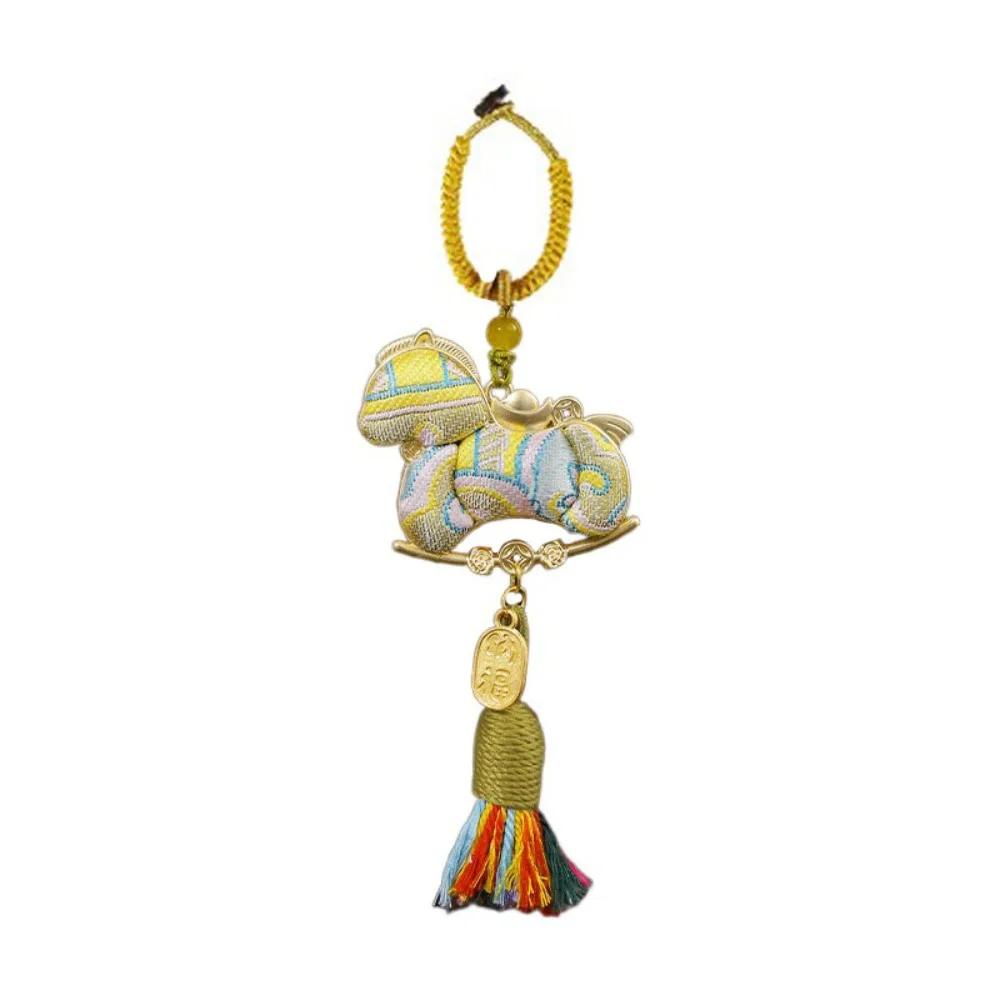 Tassel Horse Year Pendant Good Luck Home Decor New Year Pendant Handmade Chinese Style Zodiac Horse Keychain Bag Charm