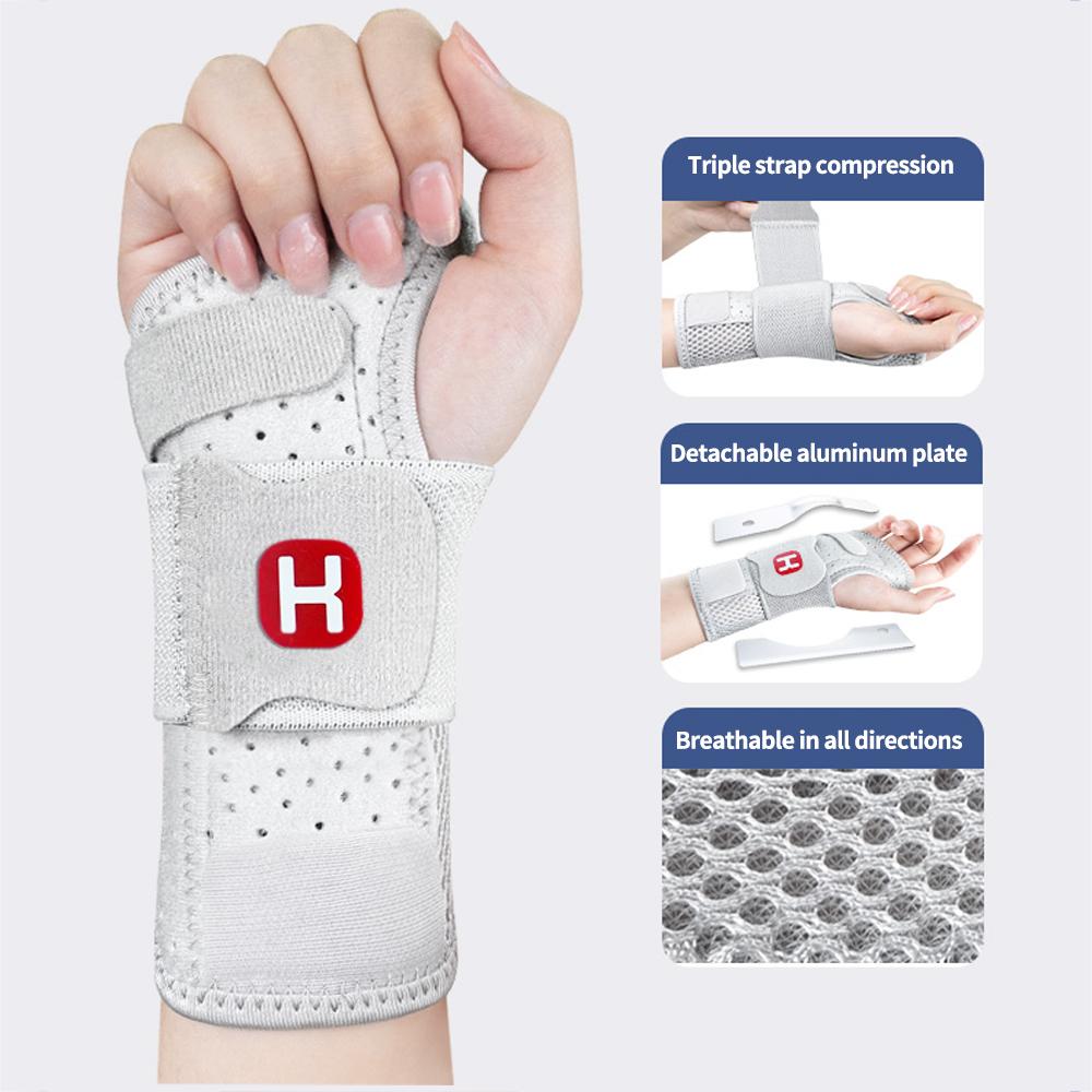 Comfortable and breathable double-support wrist compression brace, adjustable size to stabilize wrist joints, suitable for both