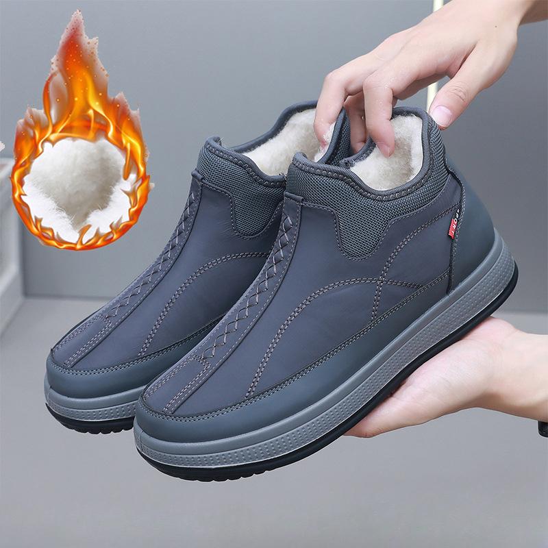 

Новые мужские зимние ботинки, зимняя хлопковая обувь, удобная бархатная и утепленная обувь, простая оригинальная модная обувь для отдыха на открытом воздухе, водонепроницаемая повседневная обувь 44 серый