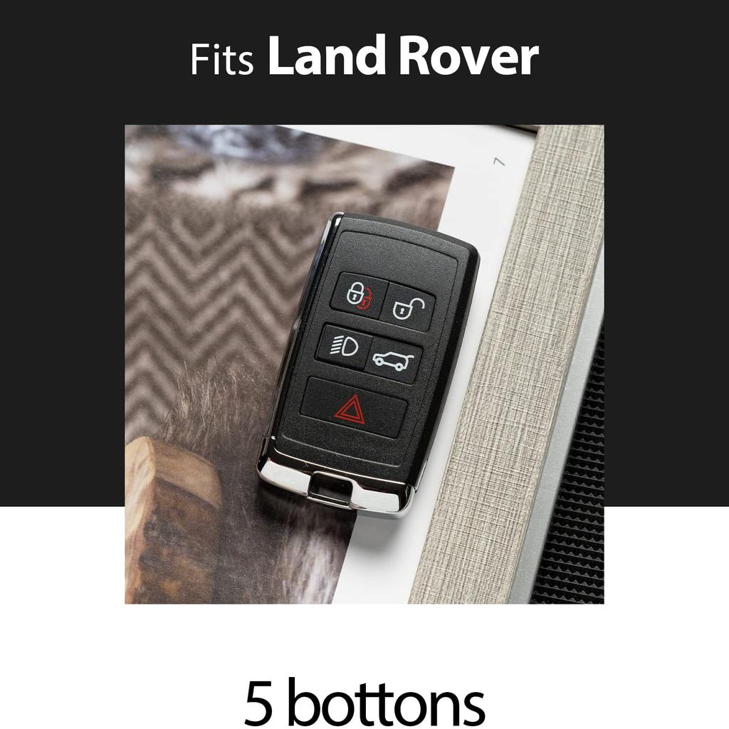 Smyfob Land Rover Key Fob Cover Leather Strap for Land Rover Discovery Defender Range Rover Keychain Holder Car Key Case