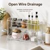 Double Layer Stainless Steel Kitchen Dish Drying Rack Countertop Storage Basket Bathroom Cosmetic Organizer