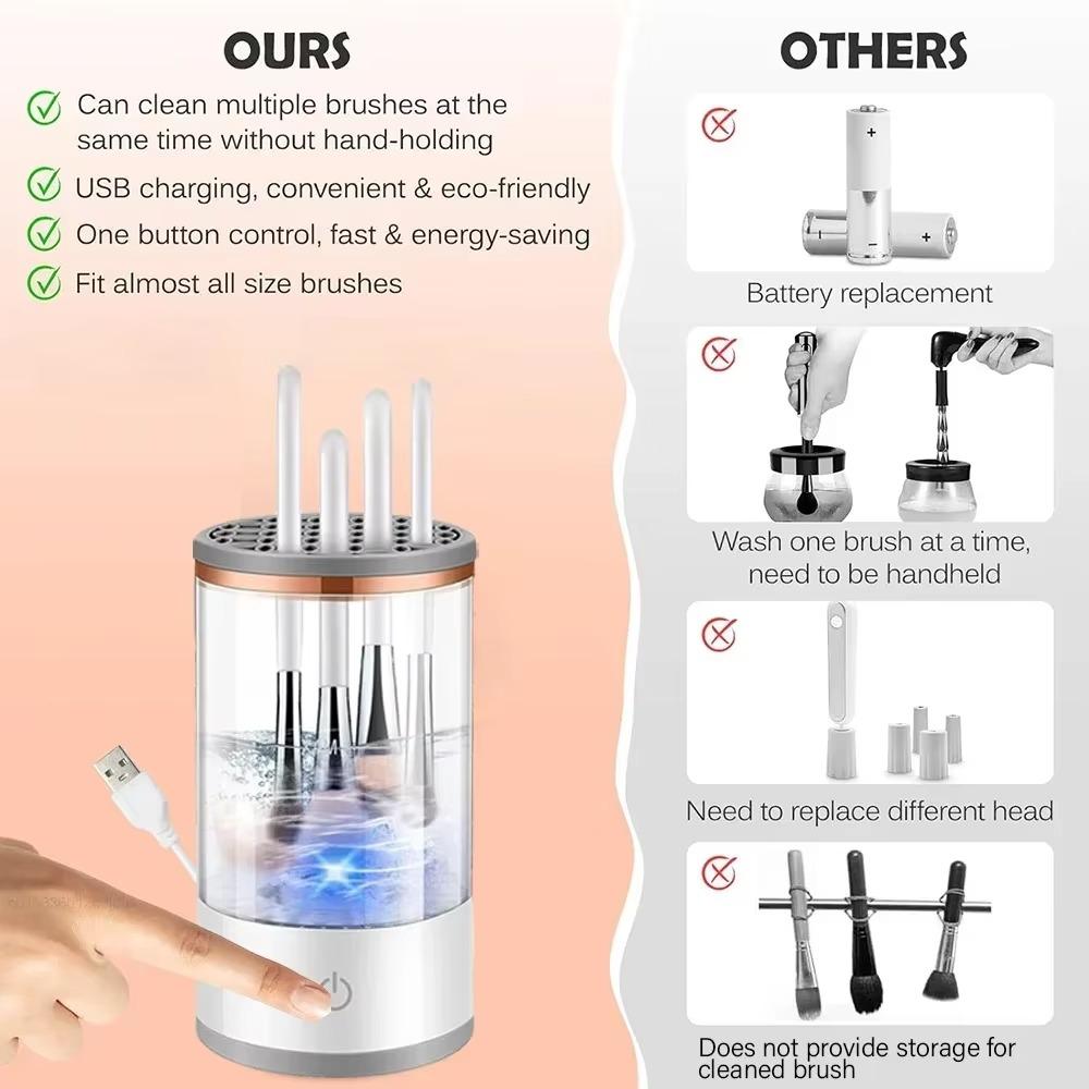 USB Electric Makeup Brushes Drying Rack 3 In 1 Brush Cleaning Machine New Makeup Brush Cleaner