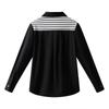 Women's Classic Striped Shawl Faux Two-Piece Shirt