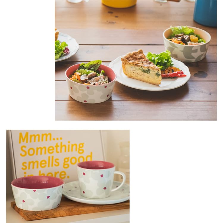 Patterns Petit Scandinavian Retro Stylish and Microwave and Dishwasher Kukka Off Wpc. Bowl, Style, Cute, Safe, W050-083,