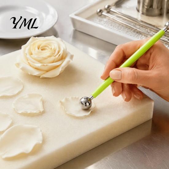 Clay Modeling Tools 4Pcs Polymer Shaping Tool Set, Sculpting Stick with Stainless Art Craft Supplies Steel Ball, 4 Size DIY Fondant Pottery Decorating