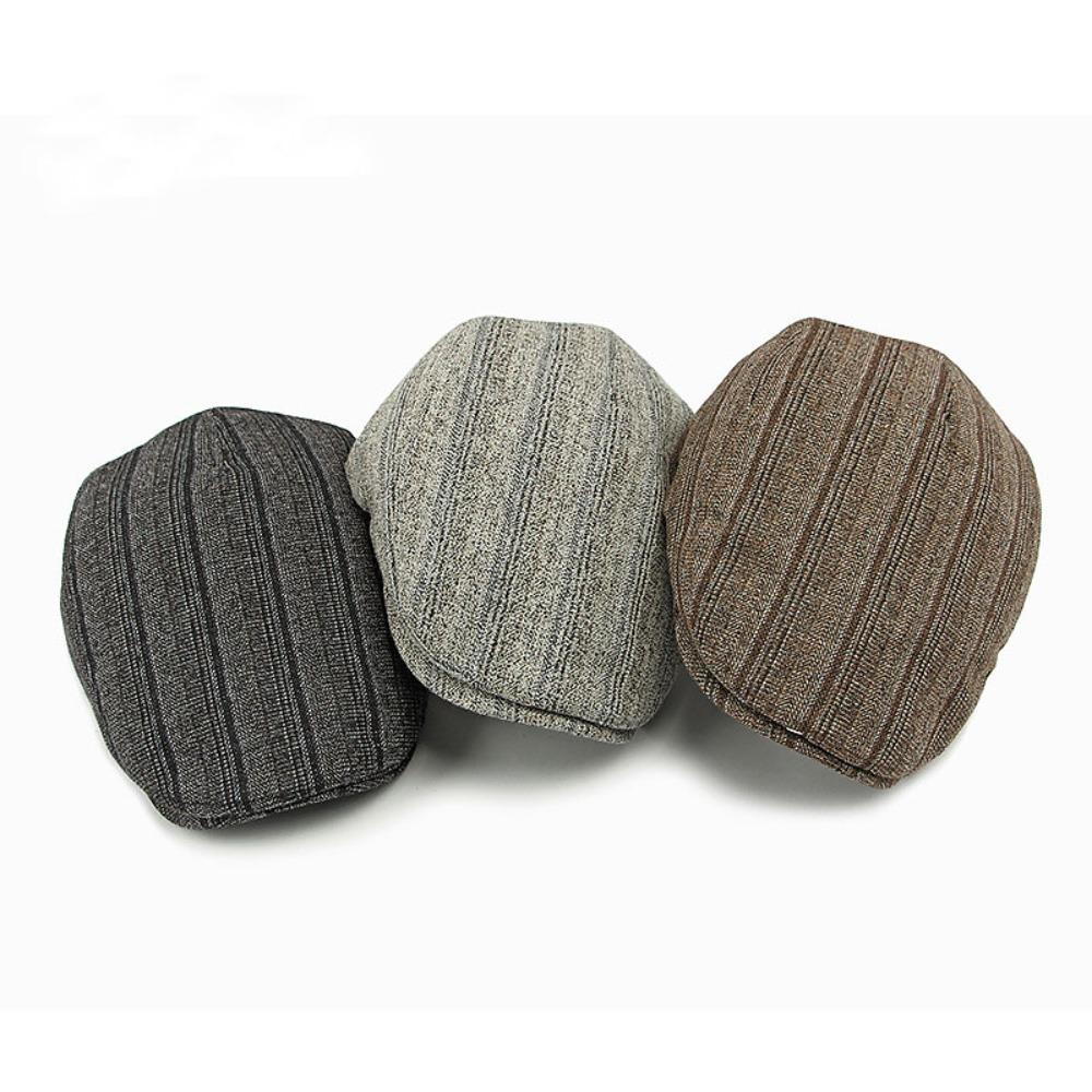 

Retro Baker Caps Versatile Stripe Berets Fashion Peaked Cap Winter Autumn зелений