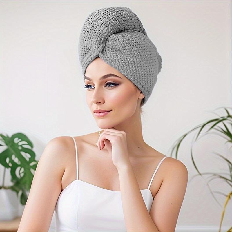 Women's Quick-Dry Coral Fleece Hair Towel and Bath Cap