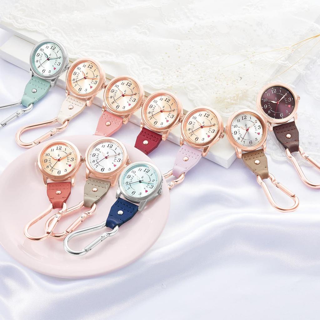Anfamie Nurse Large For Medical Greige Watch, Long-lasting Battery, Face, Hook-type Watch, Nursing, Care, Use, Convenient,