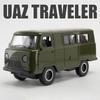 Échelle 1:18 Russie UAZ Traveler Modèle de Voiture Jouet Alliage Moulé sous Pression Véhicules de Ville Tourisme Trafic Modèles Son Lumière Simulation Cadeaux Enfants