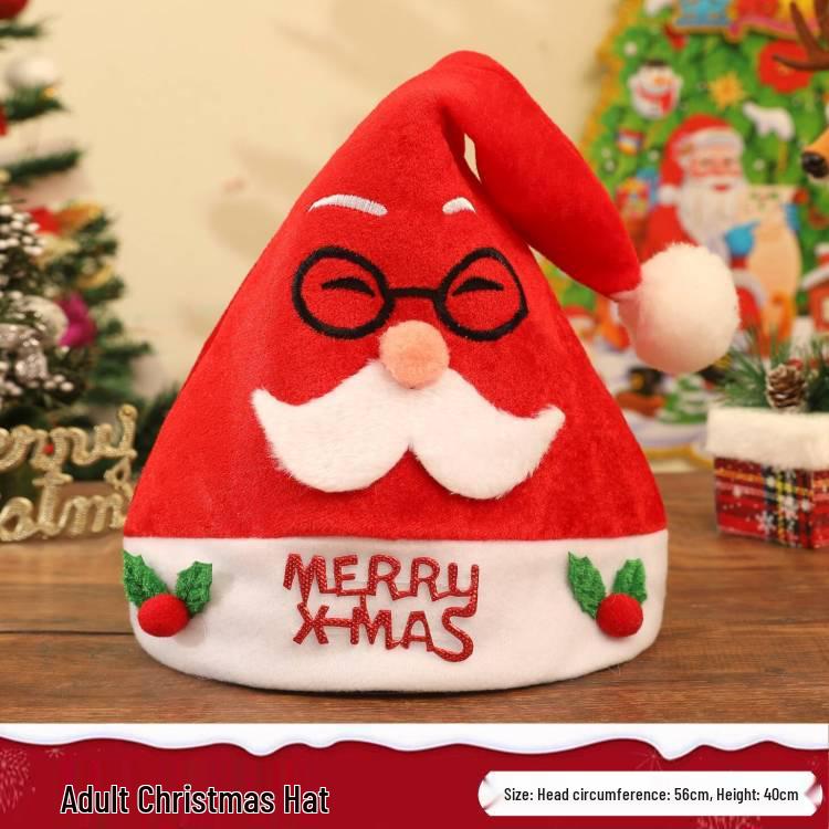 Dicke Plüsch Weihnachtsmannmütze - Weihnachtsgeschenk für Erwachsene, Jungen und Mädchen