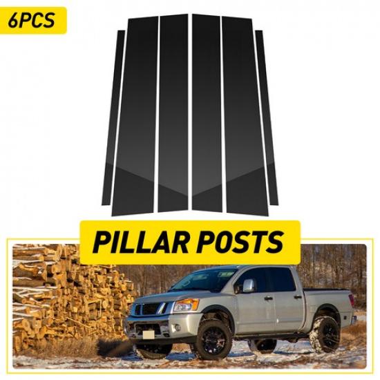For Nissan 2004-2015 Titan Crew Cab Stainless Steel Window Pillar Post Chrome