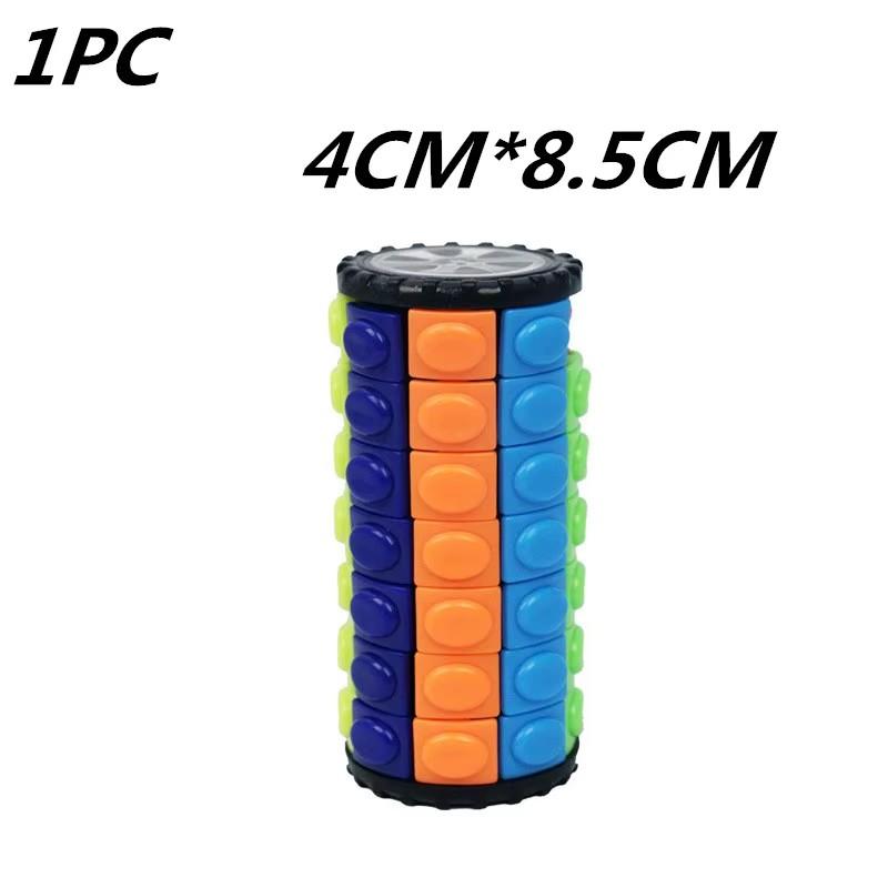 3D Magic Corn Cube Tower Puzzle Speed Cube Wheel Rotating Game Cubos Cylindrical Toys for Children Educational Gifts