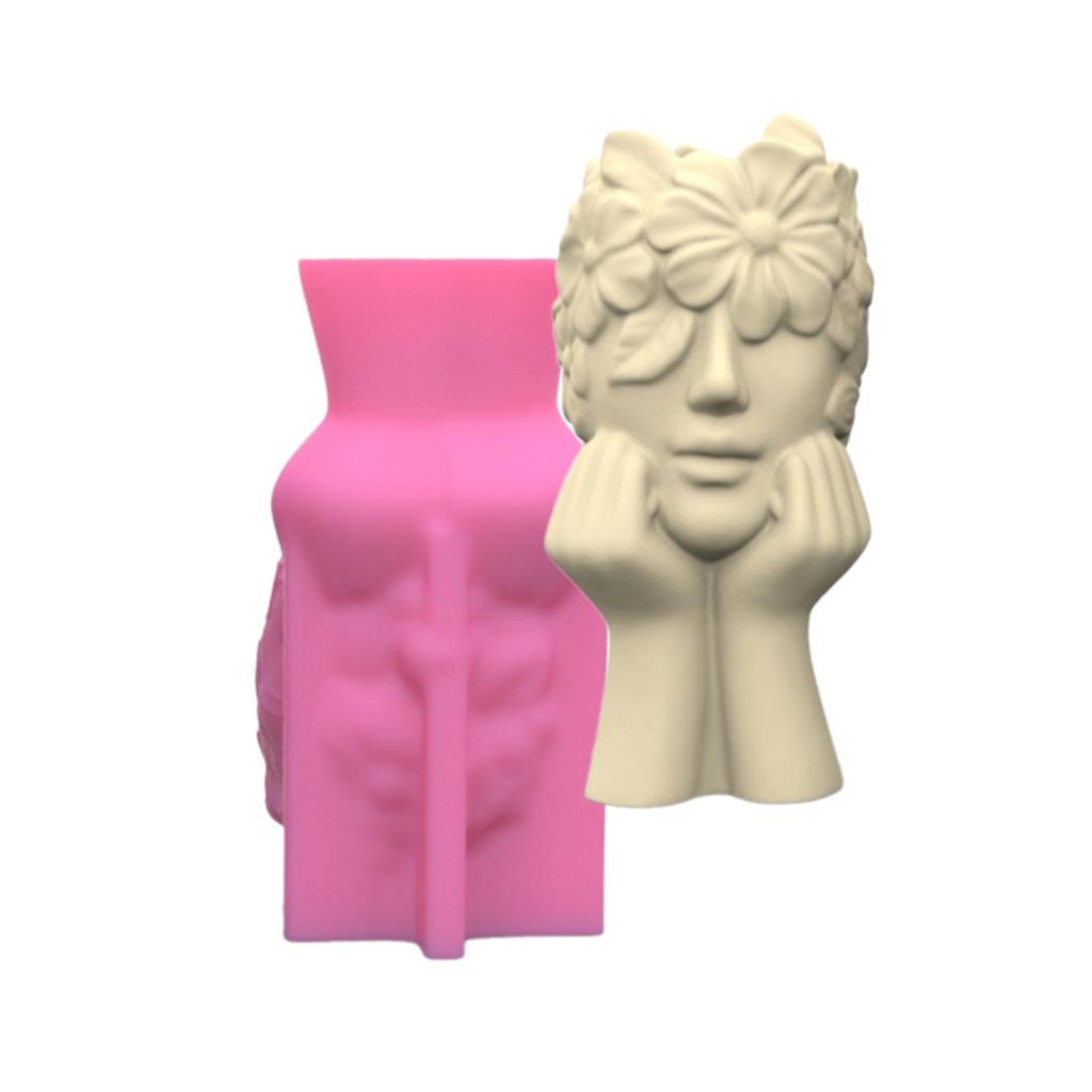 Silicone Moulds Flower Vase Molds Human Body Shape Flexible Ornament Molds Unique Flowerpot Moulds for Resin Craft