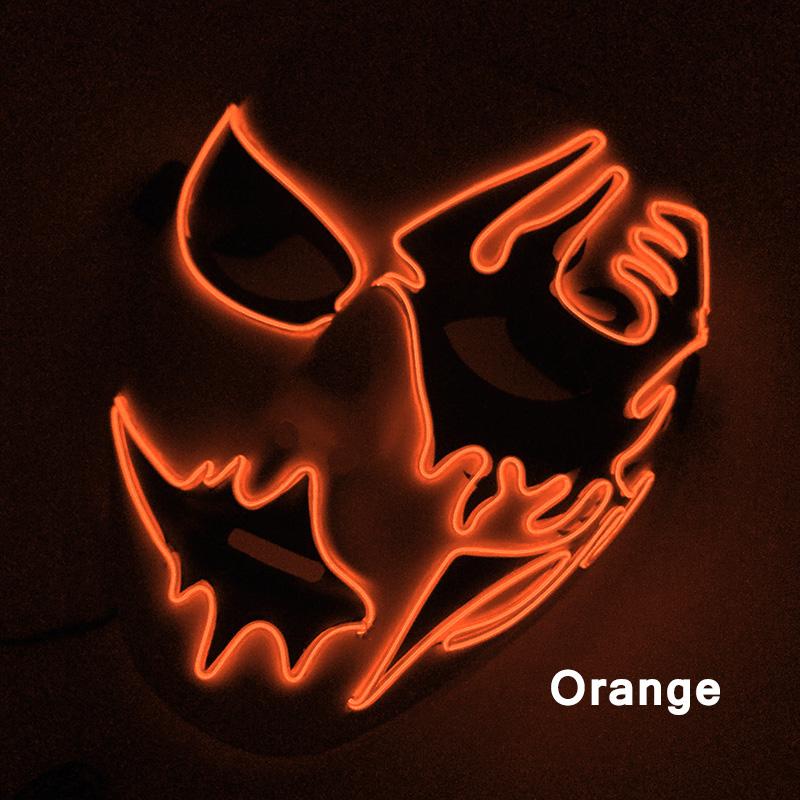 Led Light Up Scary Mask Shuffle Dance Cosplay Mask Glowing Purge Mask For Adult Dancer Halloween Party Show Props