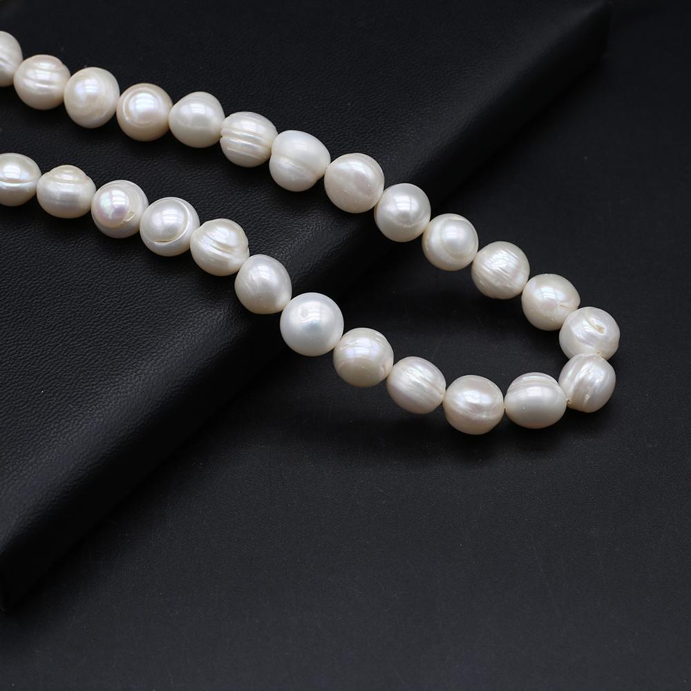 Luxury Natural Freshwater Subcircle Pearls 11-12mm, 36cm Strand Handmade Wedding Jewelry Accessories White