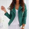 Autumn Winter Women Long Sleeve Women Solid Color Jacket Leather Suede Short Coat Lapel Zipper Casual Jacket Street Outwear